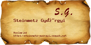 Steinmetz Györgyi névjegykártya